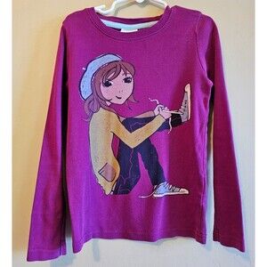 Mini Boden 7-8 yrs Girls hippie Long Sleeve Graphic Tee Shirt